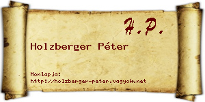 Holzberger Péter névjegykártya