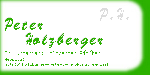 peter holzberger business card